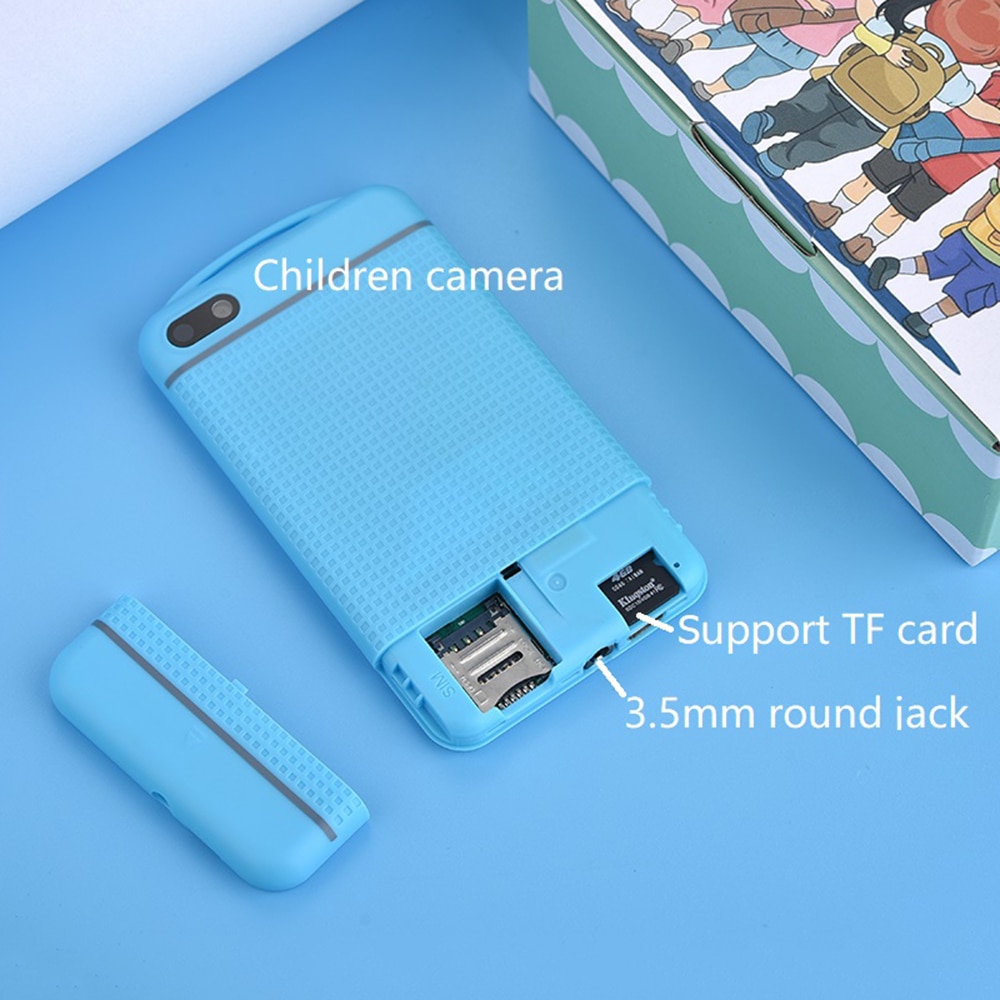 AEKU A5 C6 Large Display 1.77 Cartoon Kid Card Mobile Phone Child Bluetooth Whatsapp Small Size Student Low Radiation Music FM