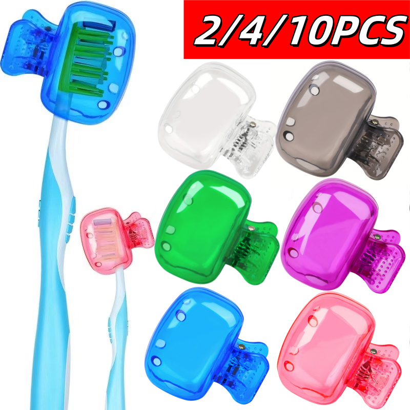10/4/2 Uds. Fundas para cabezales de cepillo de dientes de viaje, tapa protectora para cepillo de dientes, funda protectora portátil con Clip de plástico para el hogar