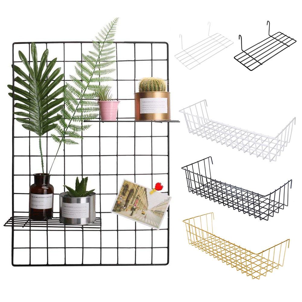 Wall Decoration Iron Grid Decor Photo Frame Postcards DIY Wall Art Display Storage Rack Multifunction Mesh Wire Metal Wall Shelf