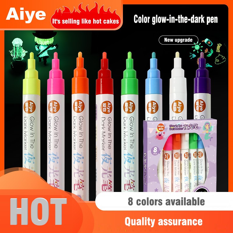 Kleurrijke glow-in-the-dark pen handgeschilderde glow-in-the-dark studentenkrabbels creatieve doe-het-zelf watergedragen glow-in-the-dark schoolmarkering