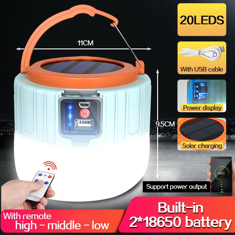 280W 190W Camping Light USB Rechargeable Bulb For Outdoor Tent Lamp Solar LED Portable 3 Mode Tent Lanterns Emergency Lights: package D