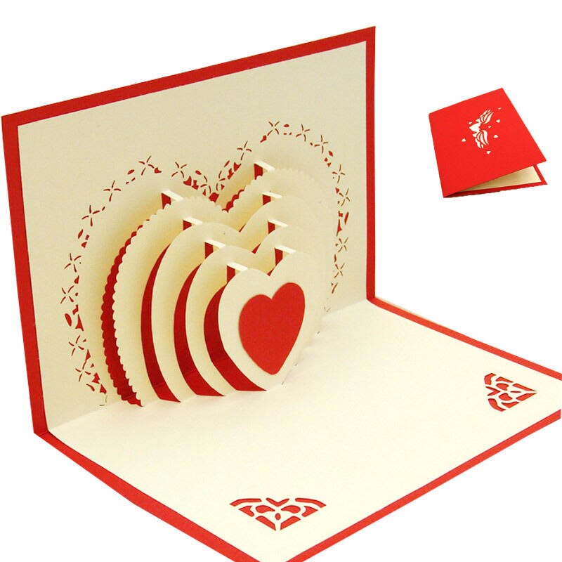 3d pop up lykønskningskort kærlighed romantisk fødselsdag bryllup jubilæum valentinsdag invitationer lykønskningskort: 7