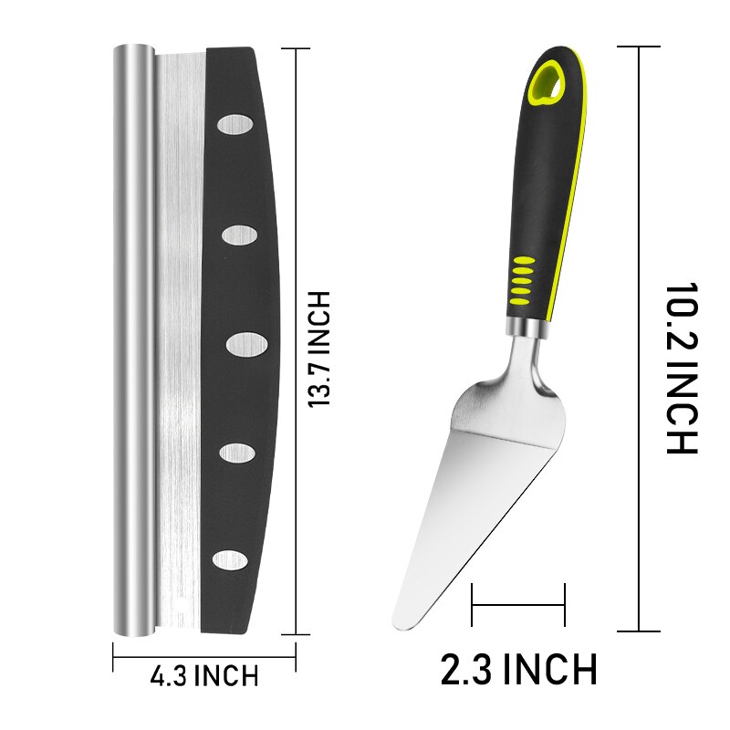 Pala de Pizza de 14 pulgadas con mango largo, herramientas de pastelería, pala de pelar, paleta de Pizza, herramientas para hornear pasteles, aluminio largo grande: Pizza Cutter