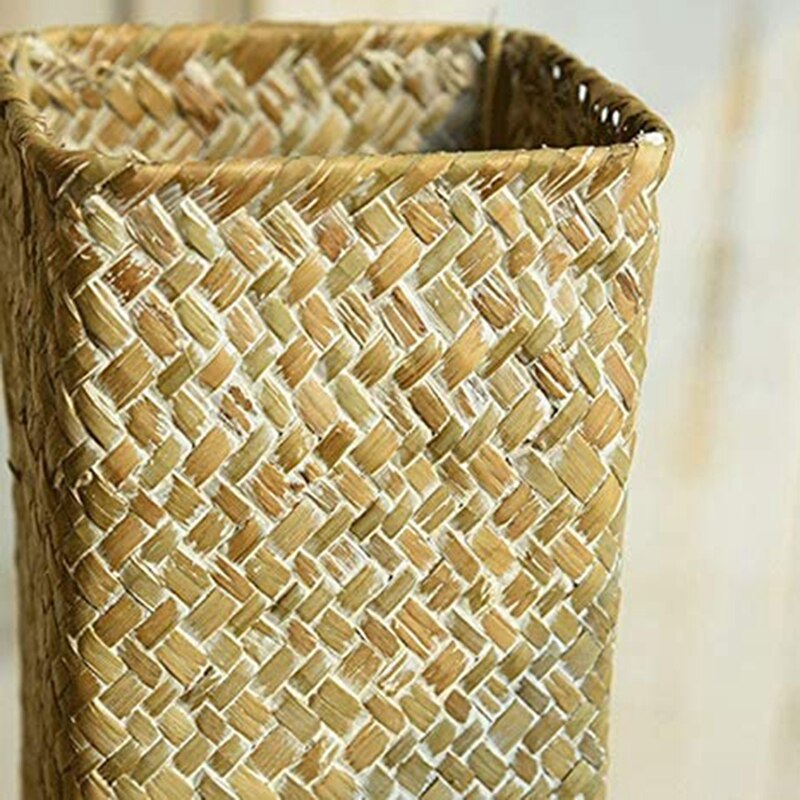 Florero de mimbre para decoración del hogar, jarrones altos de bambú, cesta de flores y frutas, novedad