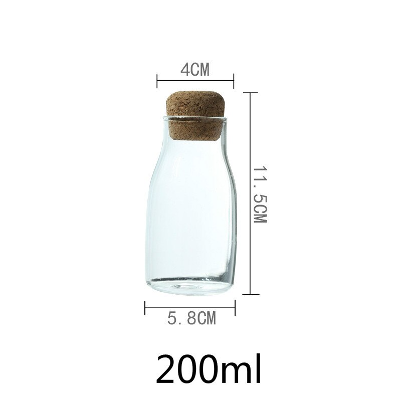 Diverse Ceramic Kitchen Storage Bottle Jar with Sealed Wood Lid Kitchen Food Coarse Cereals Candy Coffee Bean Tea Container box: 200ml-glass-3