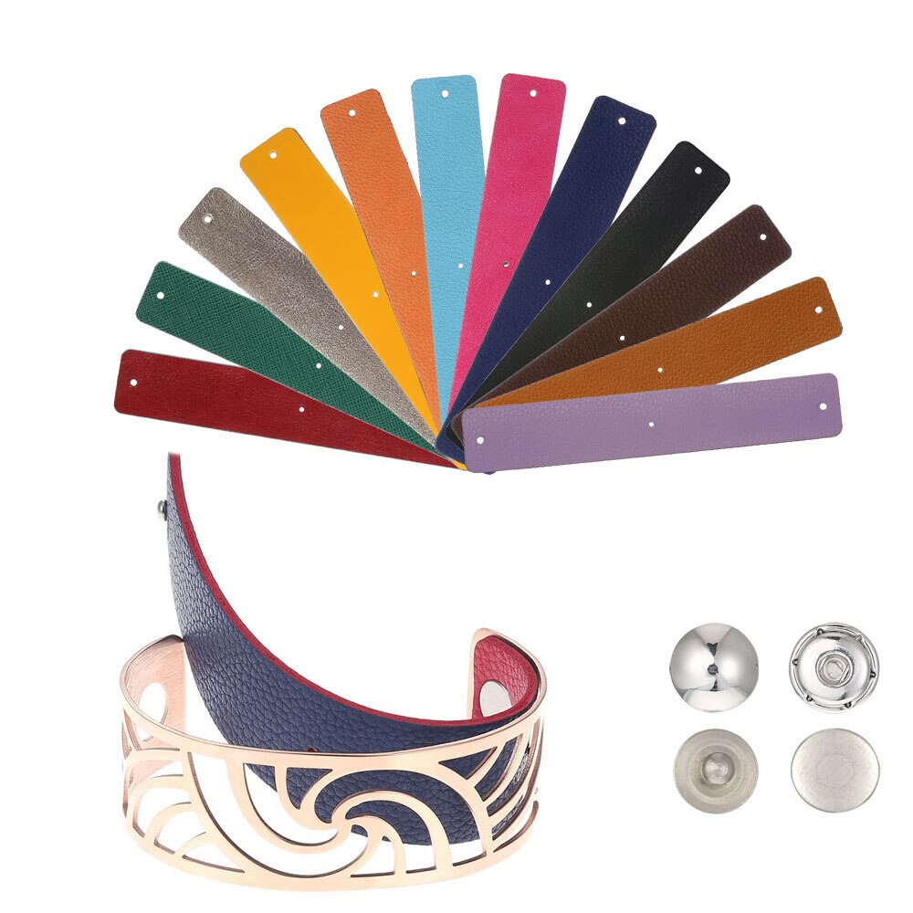 Cremo roségouden manchet bangle bijoux acier inoxydable femme manchette armband omkeerbare lederen band sieraden