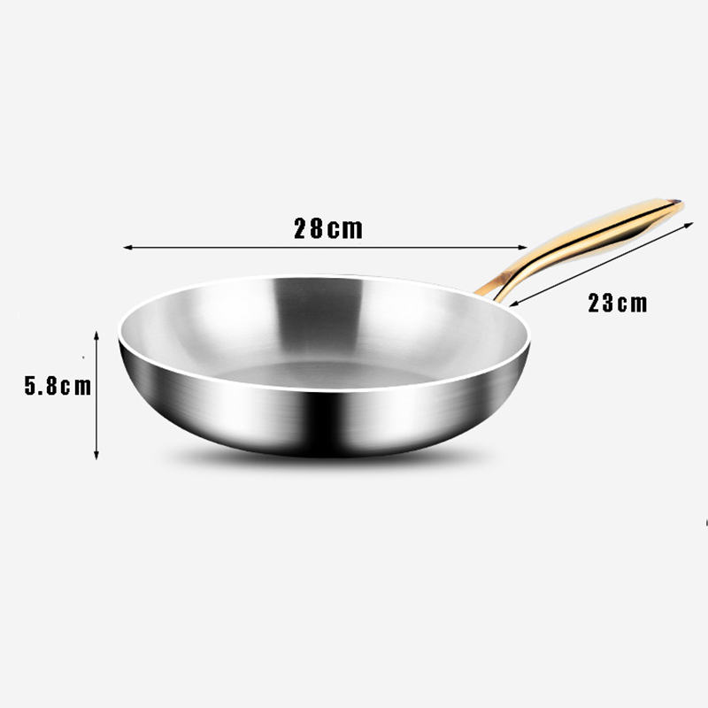 30 cm Bratpfanne Antihaft-Wok 316 Edelstahl Hausmannskost Steak Pfanne Gasherd Topf Induktion Topf Küche Kochgeschirr: Burgunderrot