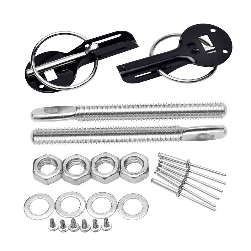 Universal Down Hood Lock Pins Rvs Bonnet Hood Pin Lock Kit Passen Alle Racing Speed Zwart Rood Blauw Goud zilver