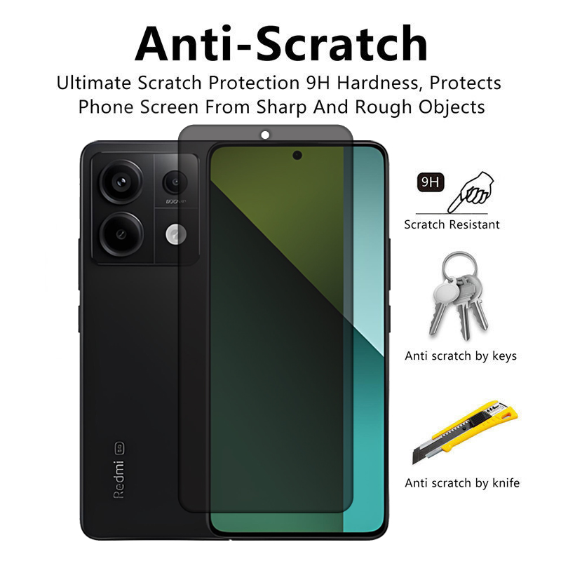 Para redmi note 13 pro vidro redmi note 13 4g 5g vidro temperado anti peep protetor de tela de privacidade para redmi note 13 pro 4g 5g