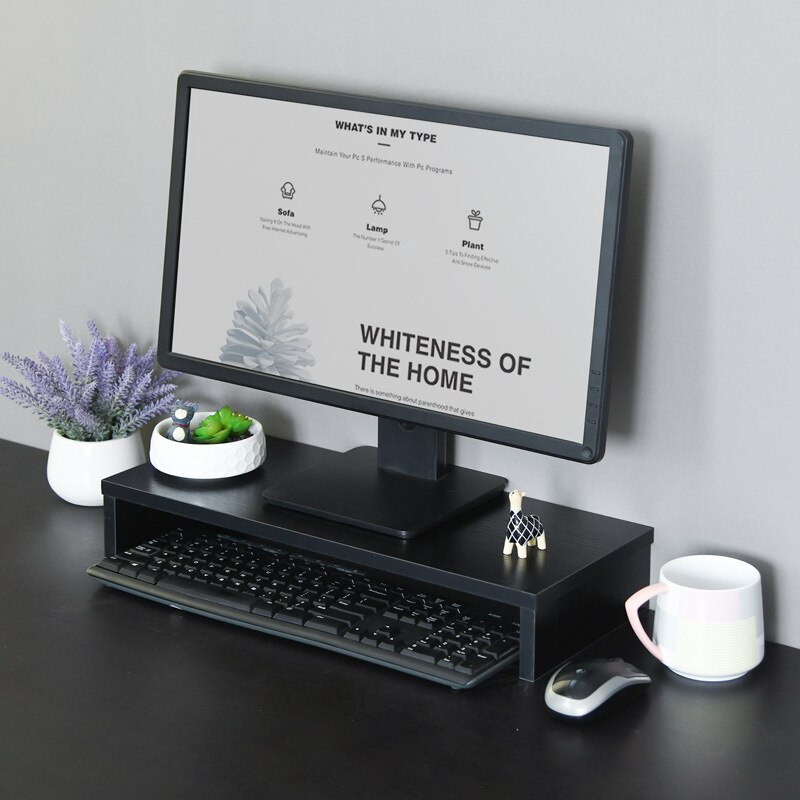 High home monitor with raised stand desktop with socket multi-function card slot computer screen stand: Single layer D