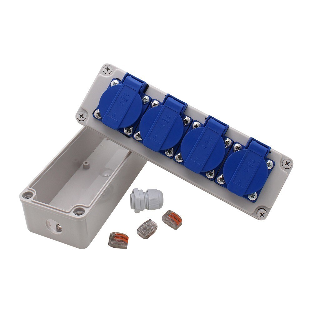 Plastic Waterdichte Socket Doos Huishoudelijke Socket Junction Box Outdoor Regendicht Socket Doos Ontmoette Wartels en Draadconnectors: M-socke004