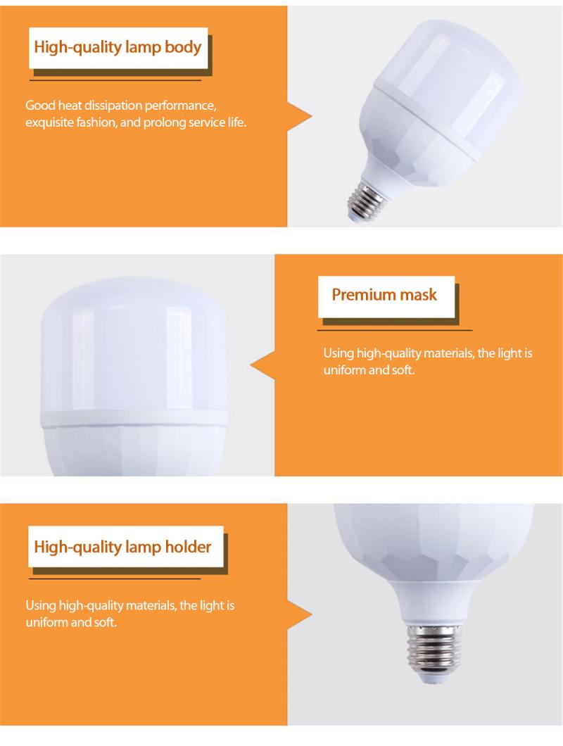E27 LED Bulb Three-proof 45/30/20/15W LED Lamps Household Energy-saving Lighting Waterproof Bulb Fluorescent Household For Home