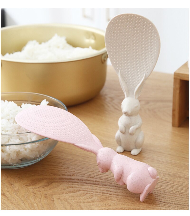 Leuke Vorm Pp Plastic Lepel Rijst Huishoudelijke Konijn Smiley Non-stick Rijst Lepel Keuken Items Creatieve Rijst Spatel Serveren lepel