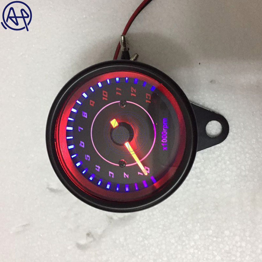 Universal Motorcycle Tachometer Gauge Motorbike Backlight LED 12V Tachometer Speedometer Tacho Gauge Chrome/Black