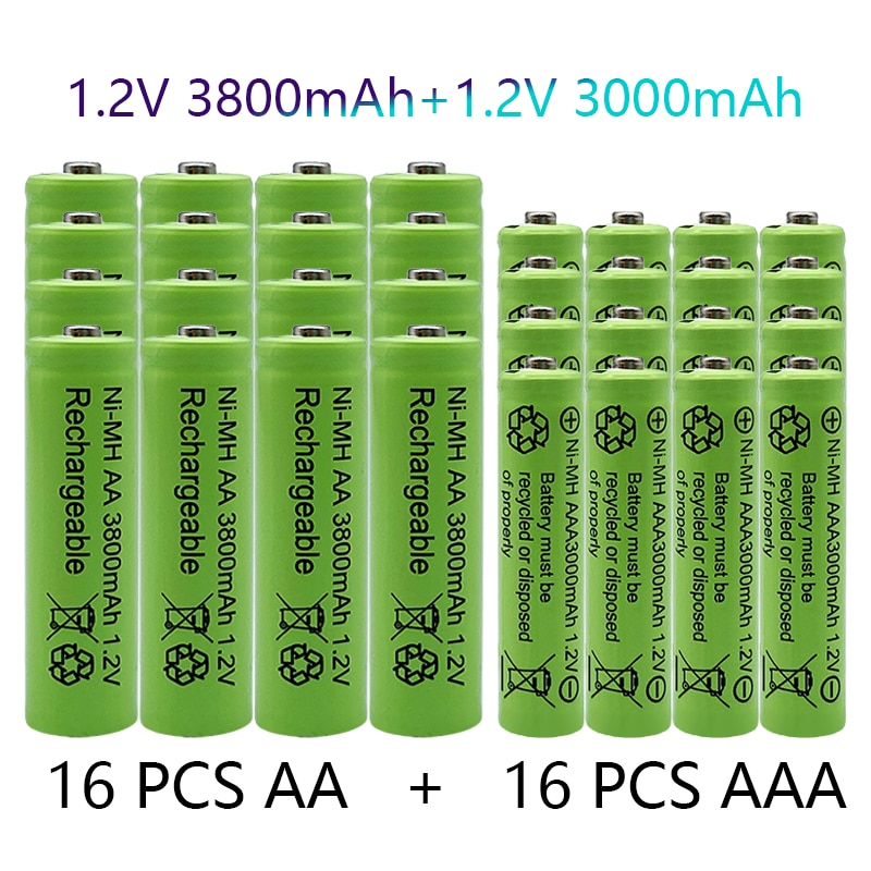 1.2v aa 3800 mah ni-mh- -mh 1.2 v + 3000 -batterie