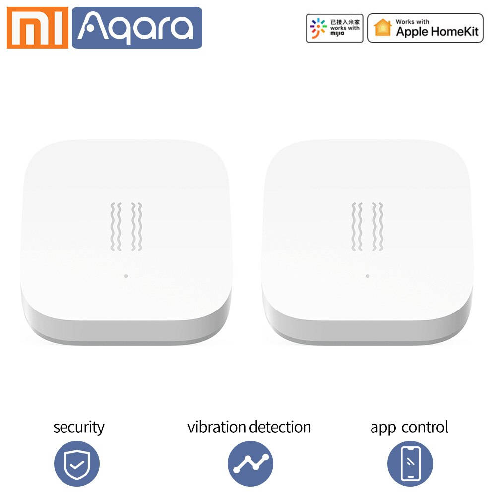 Aqara Shock Sensor Smart Motion Sensor Vibration Detection Alarm Monitor Xiaomi smart homekits zigbee sensor: 2 PCS
