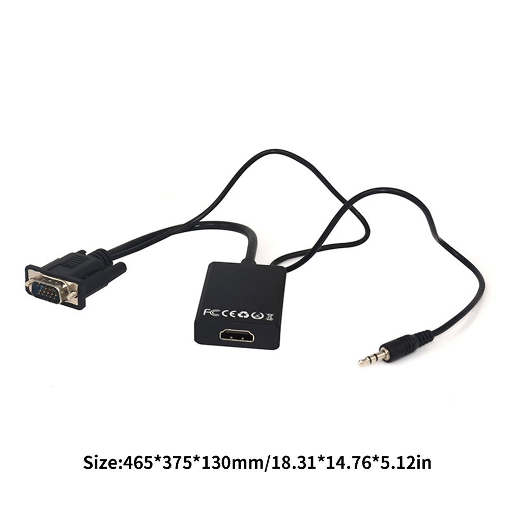 Bosion HDMI To VGA Adapter Cable – 1080p Converter For PC, TV, Monitor (Black)