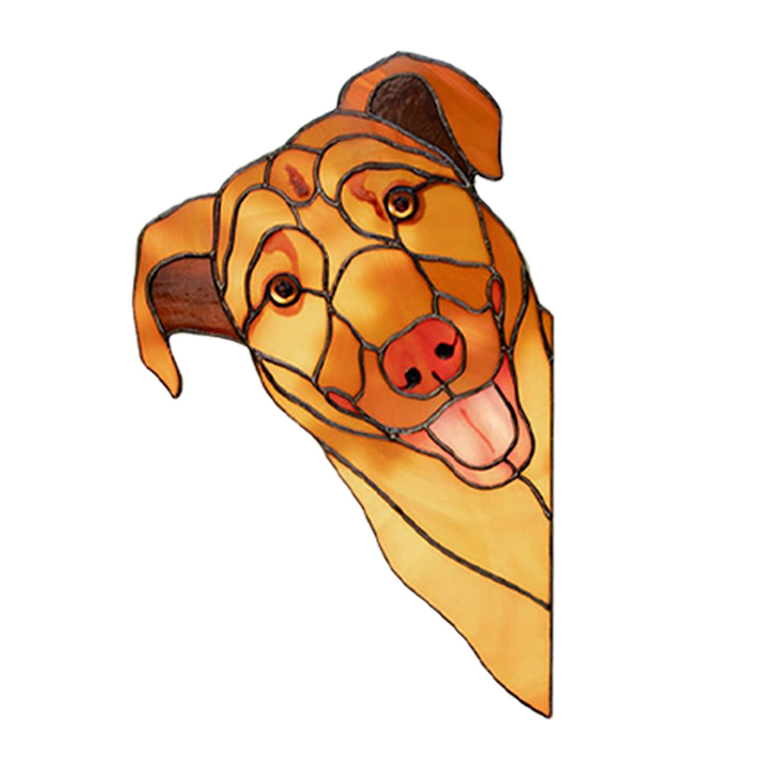 Vitrail chat fenêtre cintre décoration personnalité intérêt animal de compagnie acrylique pendentif décoration pour la maison et la voiture décor: C