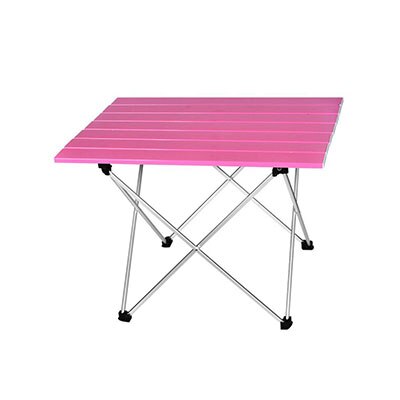 Vilead 4 farver bærbart campingbord aluminium ultralet foldbart vandtæt udendørs vandreture bbq camp picnic bord skrivebord stabilt: Lyserødt bord s