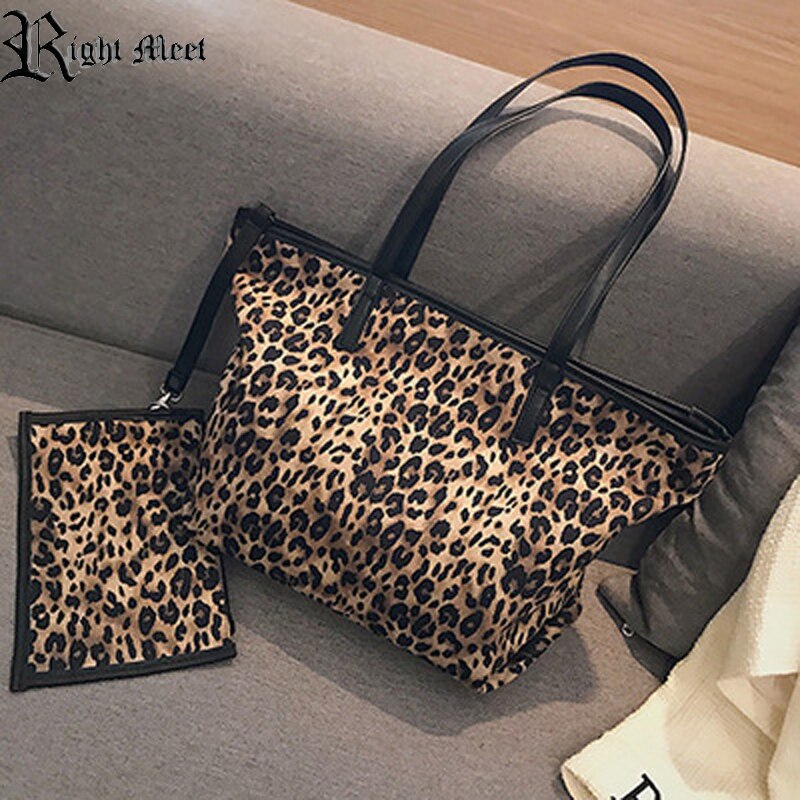 2020 moda wzór w cętki rozmyte torby i torby z bawełny dla kobiet na ramię dwa łańcuchy