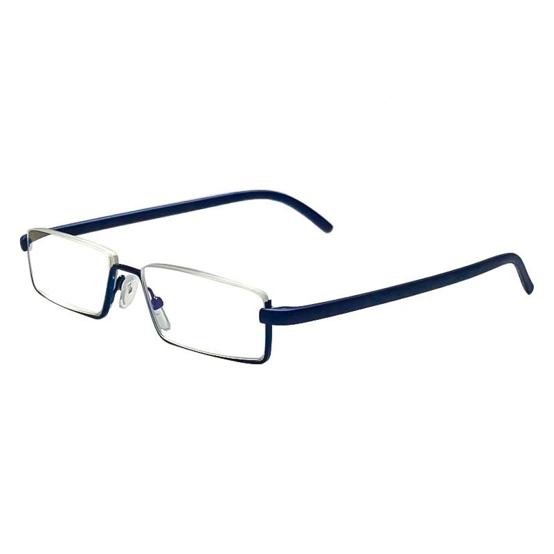 Gafas de lectura flexibles de medio marco con caja para hombres y mujeres, gafas portátiles antiazules, gafas para presbicia Unisex + 1,0 a + 4,0: Rosa / +350