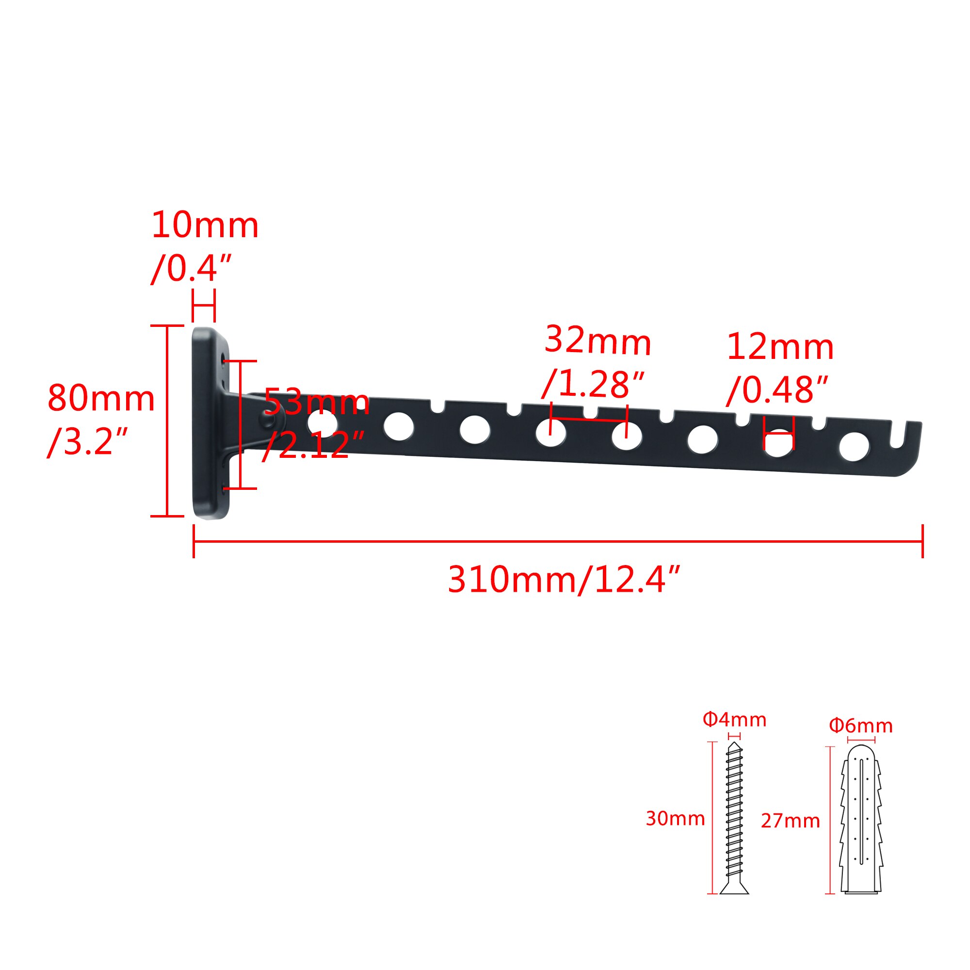 Clothes Rack Coat Hangers Wall Mounted Hanger Stainless Steel Indoor Space Saving Clothes Hangers for clothes Bathroom Swing Arm: YHD1008B-1P