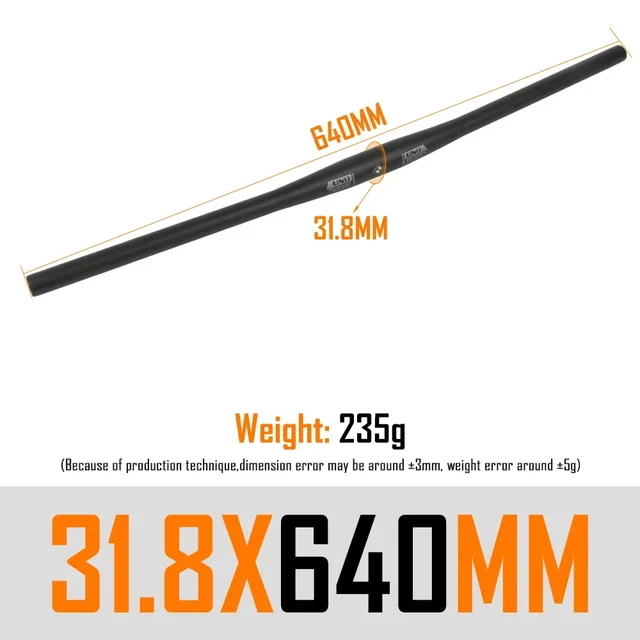 UNO-Manillar de bicicleta recto/ribalón, mango plano de aleación de aluminio para bicicleta de montaña, 640, 680, 720, 740, 760, 780, 800mm, piezas de bicicleta: YELLOW