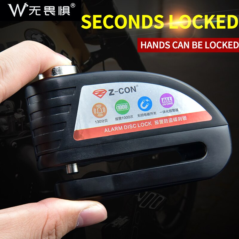 waterproof motorcycle alarm lock bike lock security anti-theft lock moto disc brake lockMountain bike lock