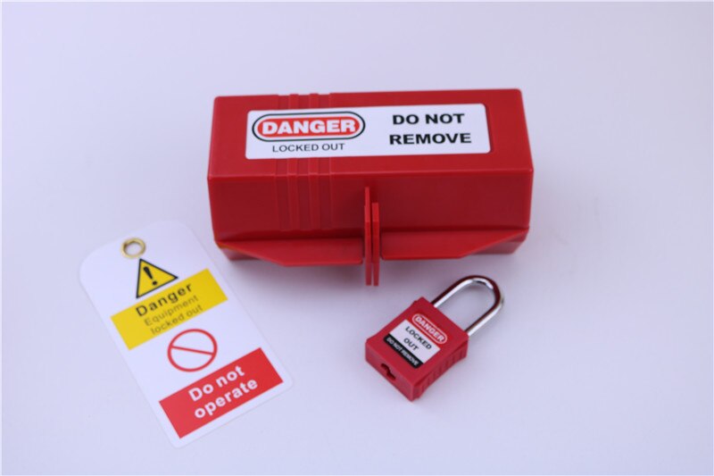 Elektrisk apparat stort stik lockout tagout boks lås enhed sikkerhed loto værktøj: Stort hængelåsmærke