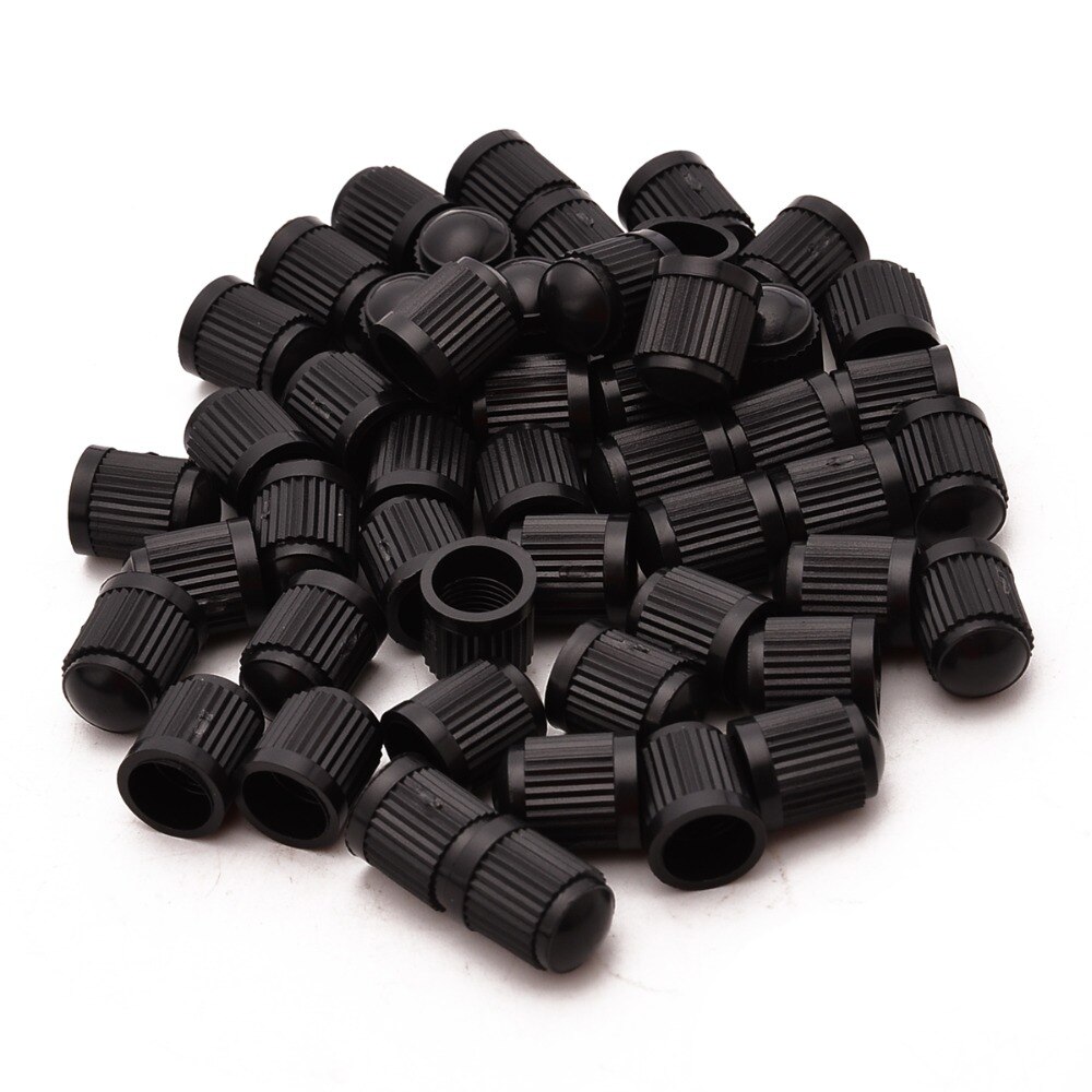 50 stuks/partij plastic auto motor vrachtwagen wiel band ventieldop stofkap zwarte band lucht wiel ventieldopjes