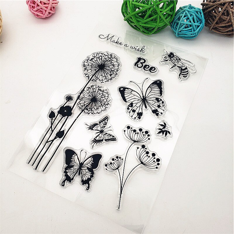 Butterfly Dandelion Clear Stamps Transparent Seal ... – Grandado