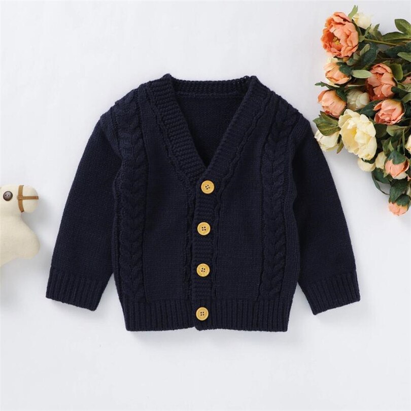 Baby Sweaters Boys Jacket and Coat Autumn Winter Knit Baby Boys Sweater Cardigan Children Toddler Boys Cardigan Coat Outerwear: 18M