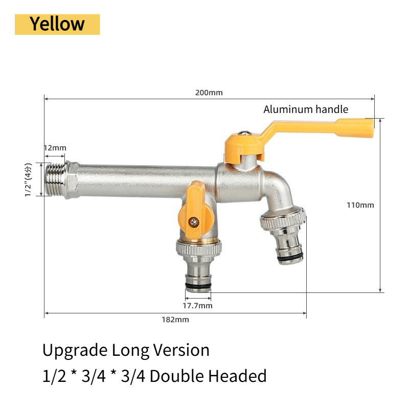 Outils de jardin robinet d'eau en laiton 1/2 "extérieur et intérieur utilisé levier marche/arrêt facile poignée robinets d'alimentation d'arrosage robinet à tournant sphérique: Clair