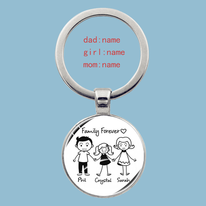 Lindo llavero familiar para siempre familia hermosa llave familiar colgante cumpleaños bautismo evento escolar recuerdos se pueden personalizar