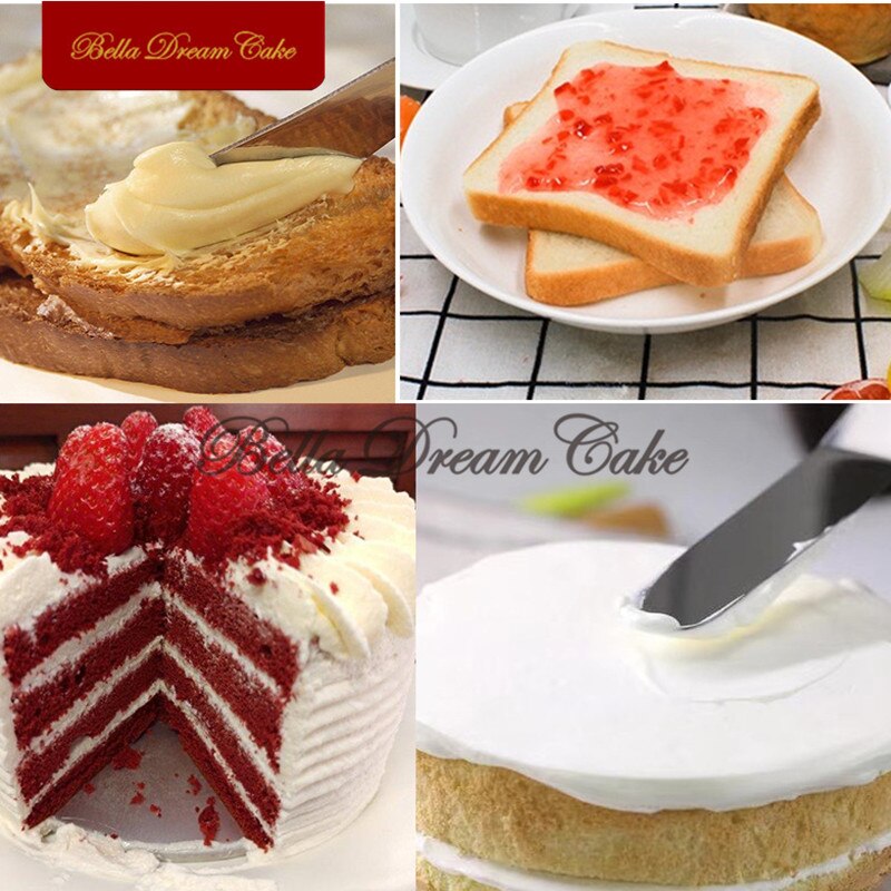 4" Stainless Steel Cake Spatula Buttercream Icing Frosting Knife Pastry Cake Smoother Cake Decorating Tools Baking Accessories
