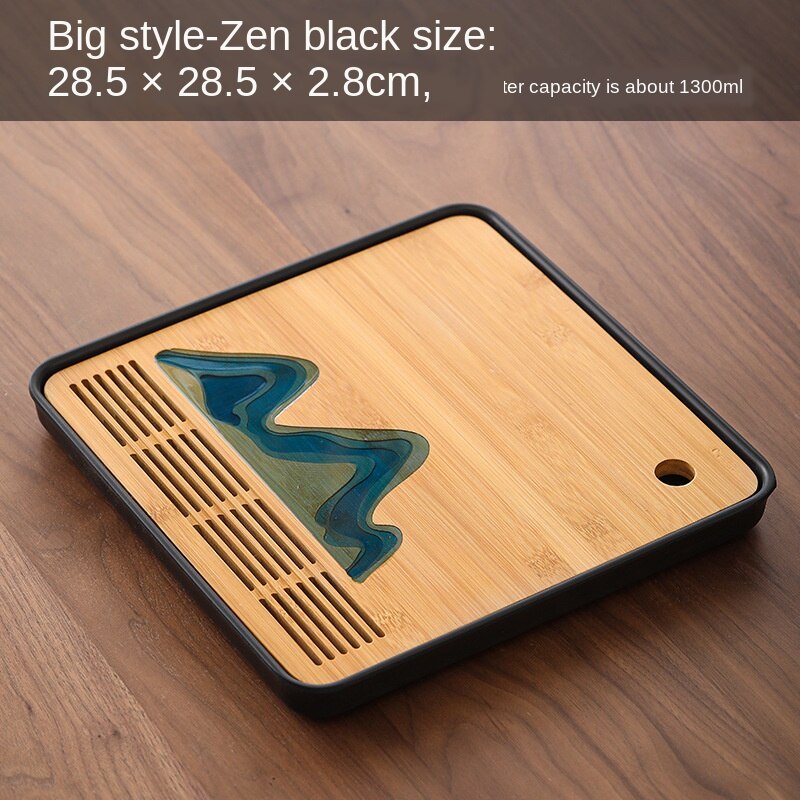 Plateau à thé japonais plateau à thé en bambou Simple maison hôtel voyage Kung Fu stockage de l'eau plateau à thé Table à thé Table à thé chinoise plateau en bois: tea tray9