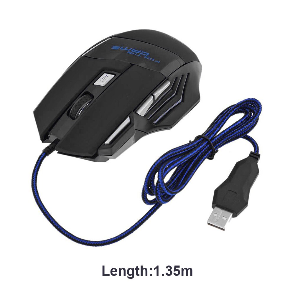 Wired Gaming Mouse Wired Optical Mice 7-Color Backlight 5500 DPI LED Computer Mice USB Cable Silent Mouse for PC Office Notebook