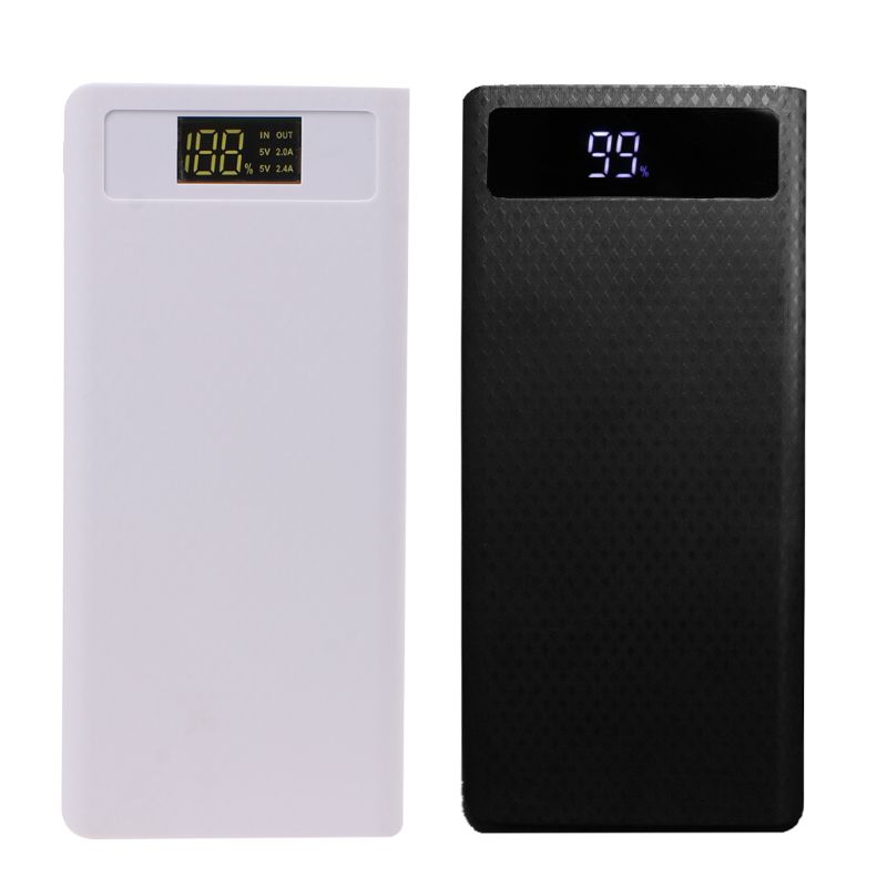 Dual USB LED Light 8x 18650 Battery DIY Power Bank Box Holder For Mobile Phone Q6PA