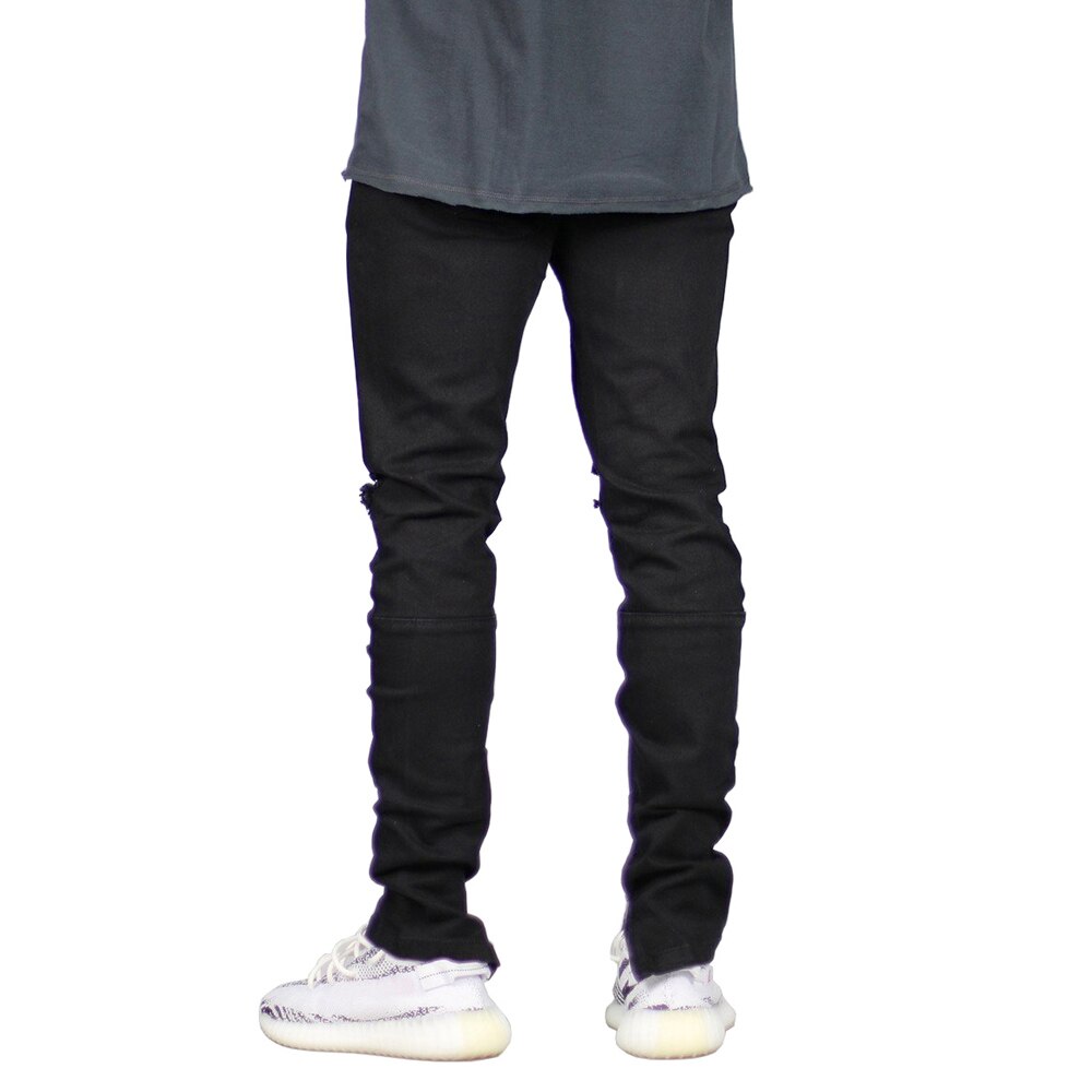 Men Ripped Zipper Jeans Spring Autumn Skinny Hip Hop Jeans