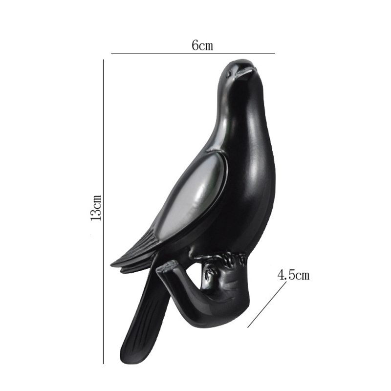 Bird Fridge Hook Key Wall Crochet Holder Kitchen Hooks Resin Process Animal Hook Hanging Hanger Rack Wall No punching Home Decor: DARK GRAY