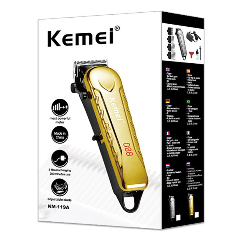 adjustable blade LCD display hair clipper barber hair trimmer cord cordless electric haircut machine rechargeable