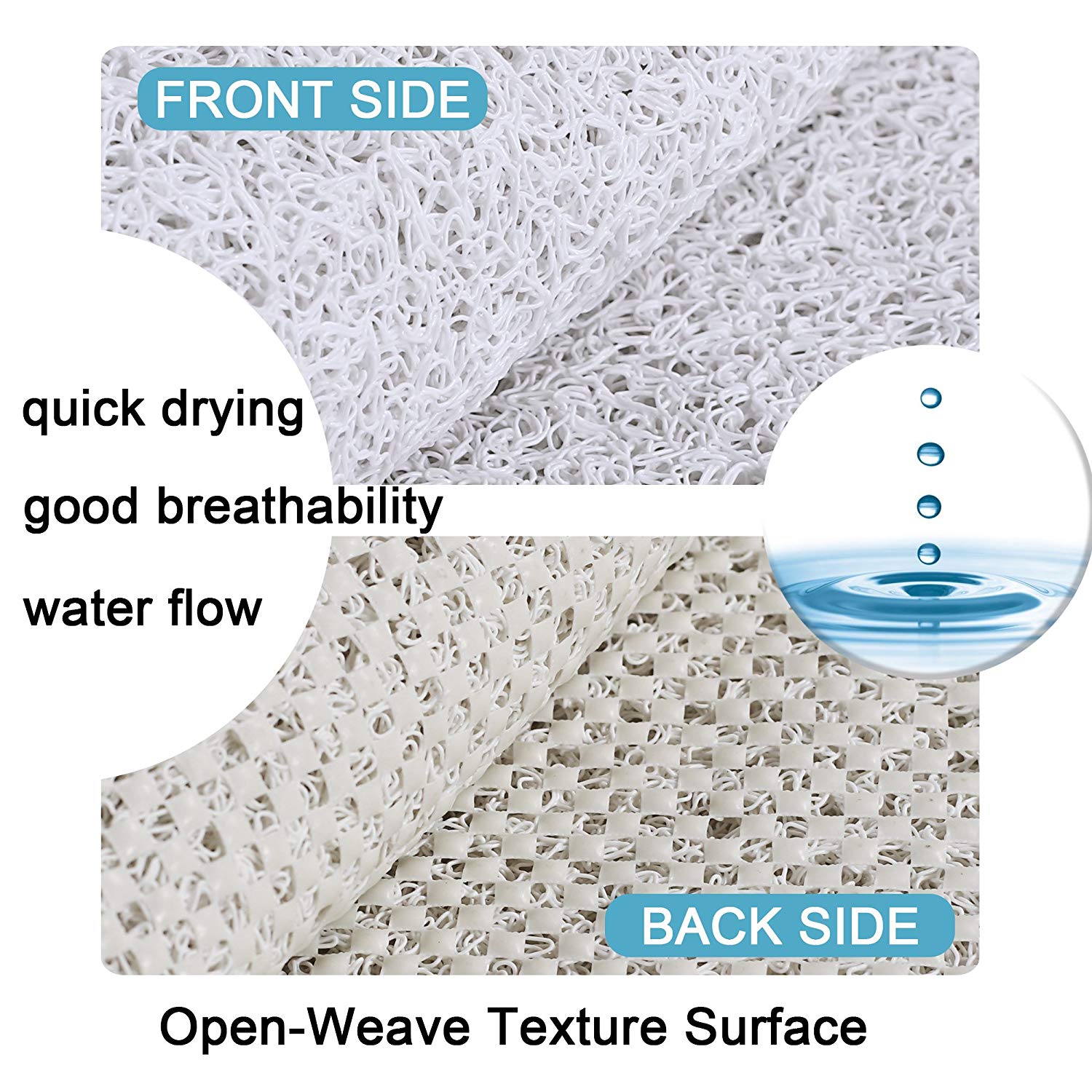 Loofah-alfombra de goma antideslizante para baño, tapete de goma con flujo de agua para baño con succión de Pvc para ducha, masaje de pies como Tv