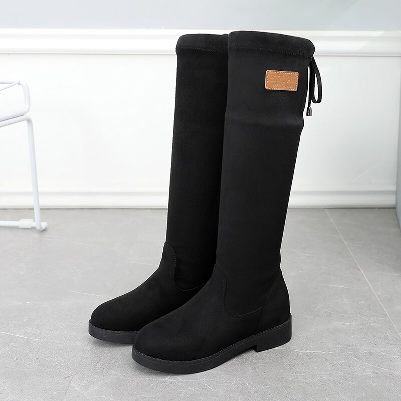 Bottes en caoutchouc pour femmes Sexy cuisse talons hauts Sexy chaussures d'hiver bout rond automne chaussures de luxe concepteur pluie basse