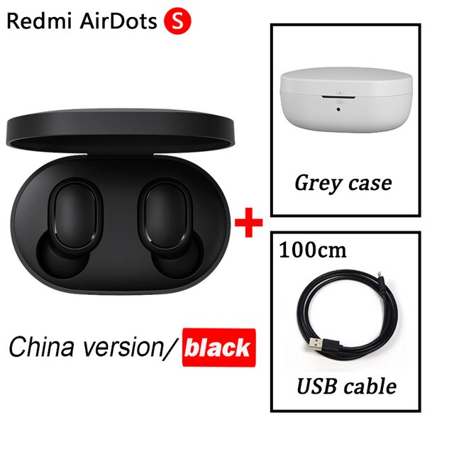 Auriculares inalámbricos xiaomi airdots 2 tws Redmi Airdots s TWS Bluetooth 5,0 con reducción de ruido: Airdots S Gray Case