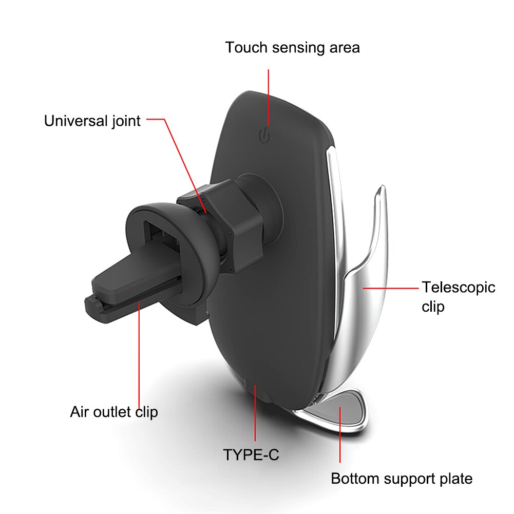 V3 15W Ricarica Veloce Sensore A Infrarossi Automatico di Bloccaggio Caricatore Senza Fili PhoneHolder montare Caricabatteria Da auto per IPhone Huawei Samsung