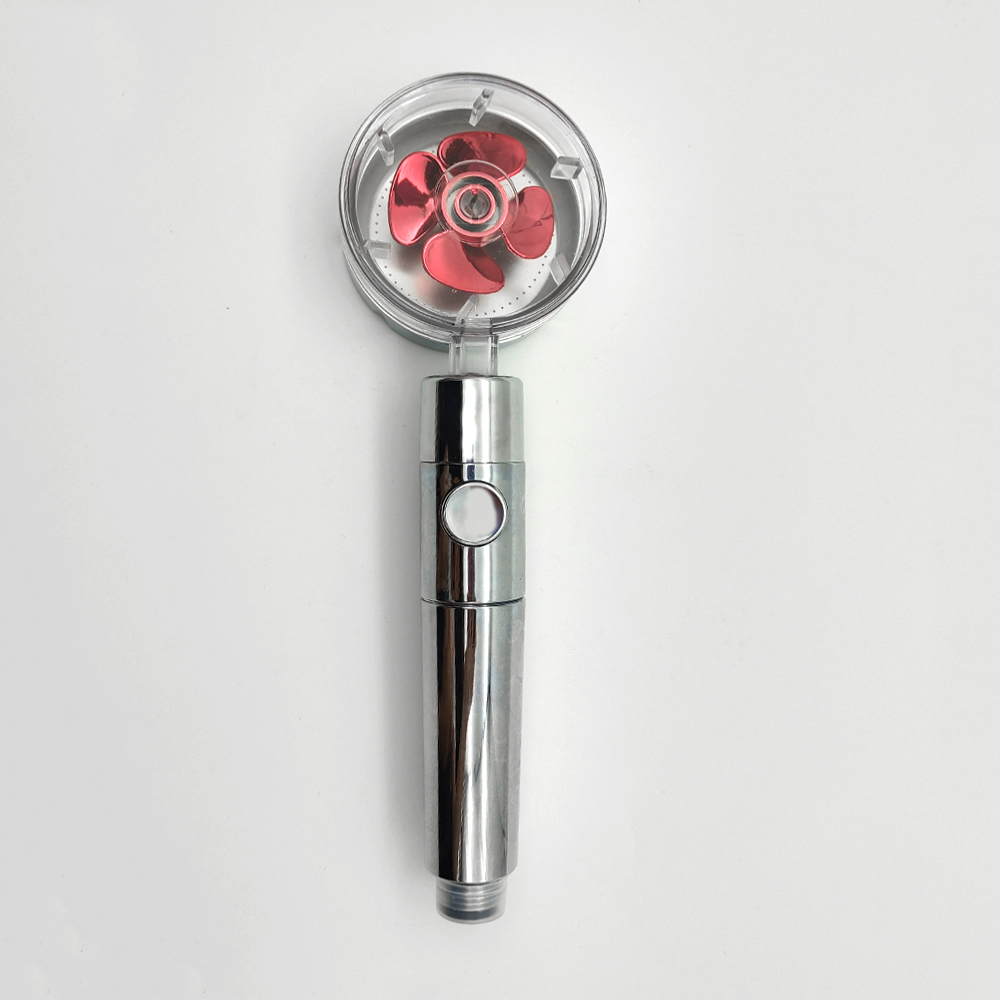 Pommeau de douche avec bouton d&#39;arrêt, économie d&#39;eau, haute pression, buse de pulvérisation, accessoires de salle de bain, nouveauté: Red Fan Shower