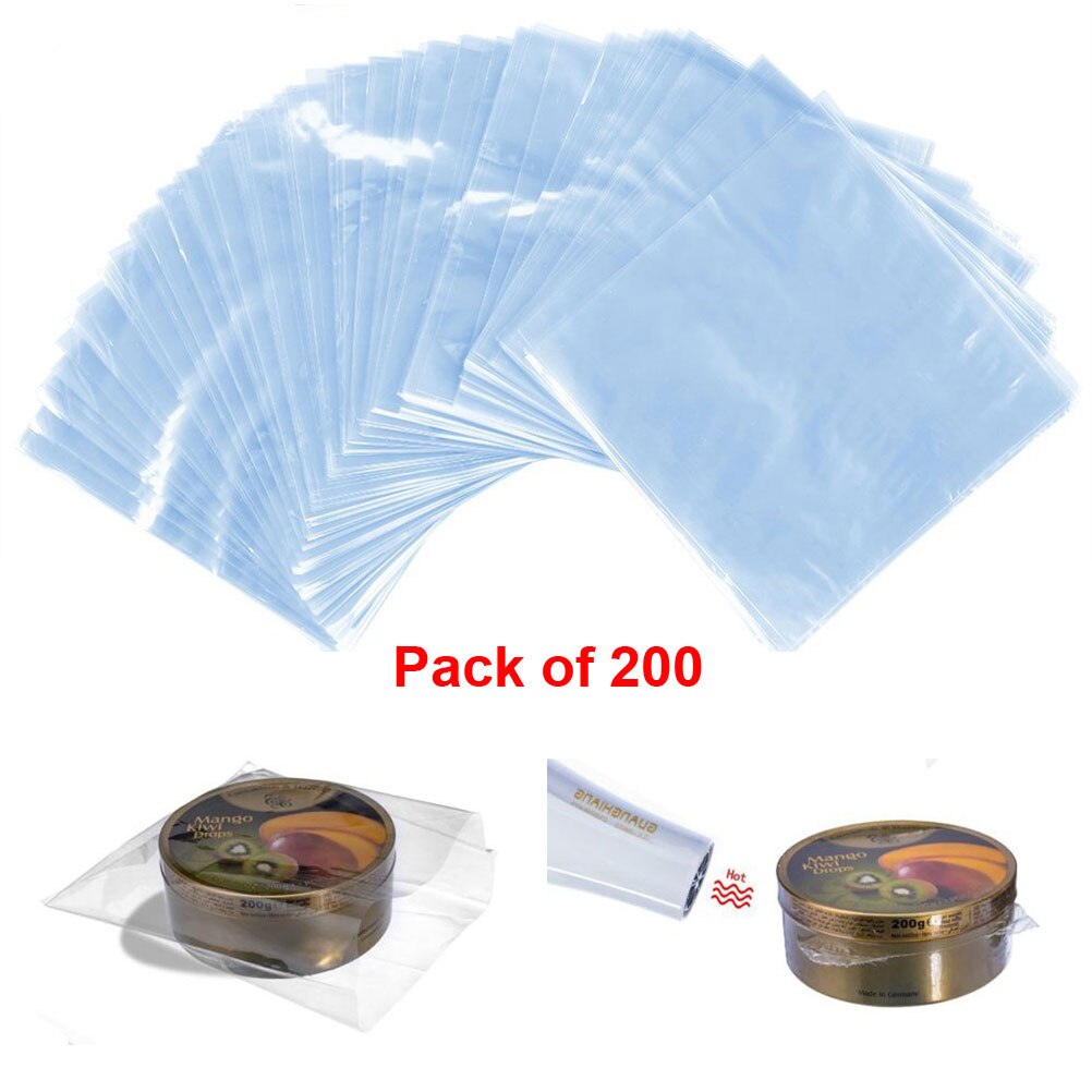Bolsas de envoltura termorretráctiles para jabones, bombas de baño y artesanías, transparentes, impermeables, 6x6 pulgadas, 200 Uds.