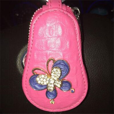 Bolsa borboleta com strass feminina, bolsa para chaves de carro rosa preto escolher 2019 moda coreana: rose butterfly