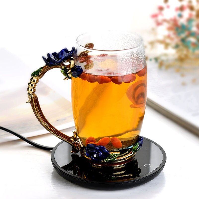 Xiaomi kaffemugg koppvärmare för hemmakontor mjölk te vatten värmedyna 2 konstanta temperaturer valfri auto-off idé bästa gif