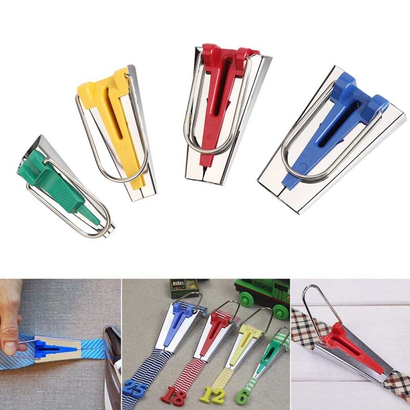 11 pcs Set of 4 sizes Sewing Accessories Bias Tape Makers Set - 4 size 25mm 18mm 12mm 6mm Sewing Quilting Hemming Sewing Tools 2